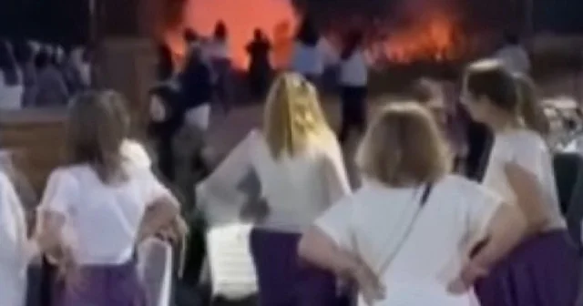 Bursa da eğlence için atılan havai fişekler otluk alanda yangına neden oldu VİDEO İZLE