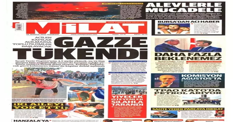 Gazze tükendi! Kapılar açılmazsa felaket yaşanacak Gazete manşetleri