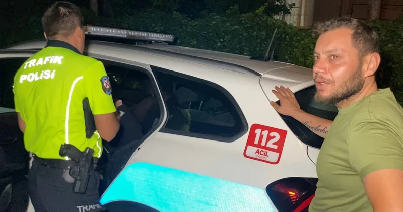 Alkolü yakalandı ehliyeti için polise yalvardı