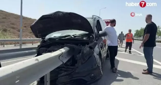 VIP araç bariyere saplandı, facia kıl payı atlatıldı