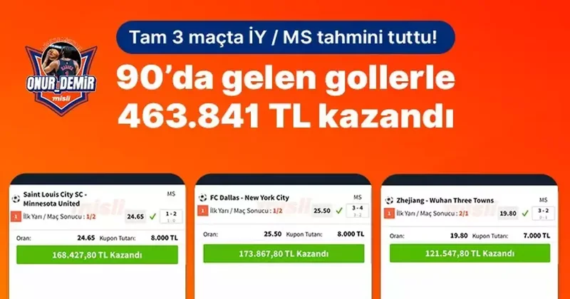 Tam 3 maçta İY / MS tahmini tuttu! 90’da gelen gollerle 463.841 TL kazandı İddaa Spor Haberleri