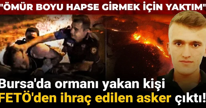 Bursa da ormanı yakan kişi FETÖ den ihraç edilen asker çıktı!
