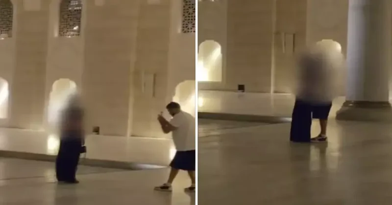 Büyük Çamlıca Camii nde tartışma yaratan görüntü: Burada iki kişi öpüşüyor
