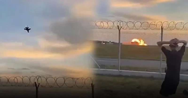 Eğitim için kalkan F 16 uçağı yere çakıldı! O anlar kameraya kaydedildi Sözcü Gazetesi