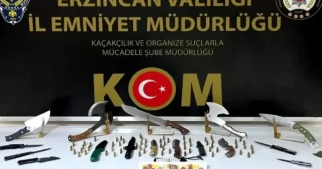 Tarihi eser niteliğinde bıçaklar ve fişekler ele geçirildi Erzincan Haberleri