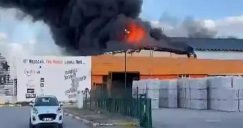Erzurum’da terlik fabrikasının hammadde deposunda korkutan yangın