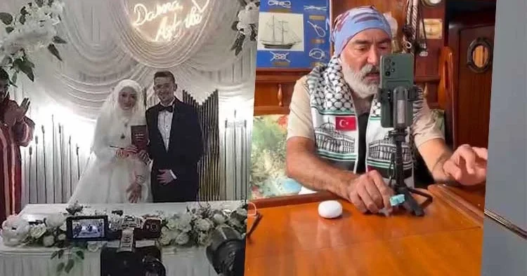 Gazze yolcusu baba, oğlunun nikahına telefonla bağlandı