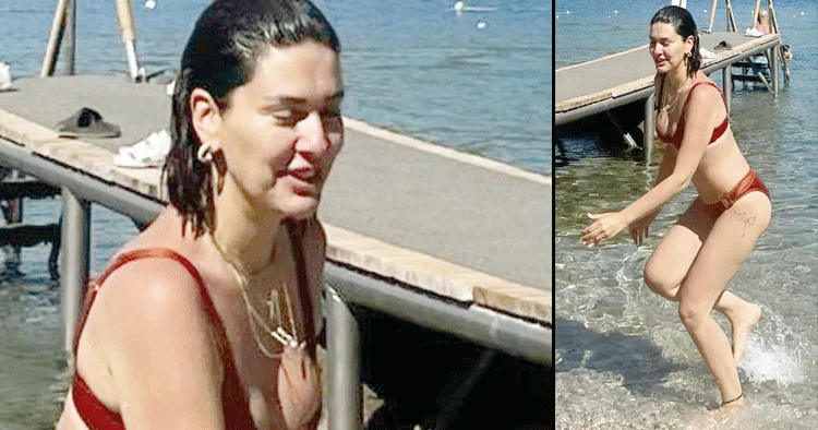 25 kilo verdi sezonu açtı... Bergüzar Korel in tatil keyfi!