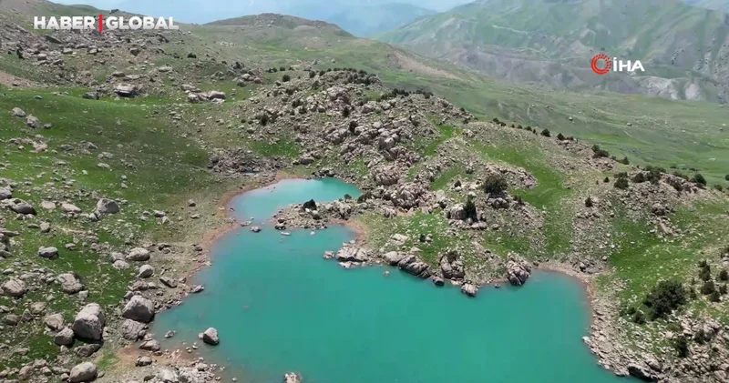 Şırnak ta 3 bin rakımda bulunan göl havadan görüntülendi