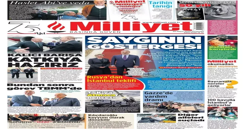 29 Mayıs Perşembe gazete manşetleri Rus Kızılordu dan 3 Türk e selam! Sürpriz ayakta alkışlandı