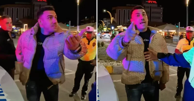 Trafik kontrolünde çılgına döndü, gazeteciye Kaburgasız dedi