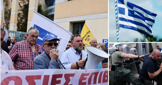 Yunanistan ın başkenti Atina da taksiciler 48 saatlik grev sırasında protesto gösterisi düzenledi Dünya Haberleri