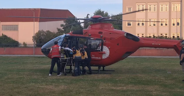 Samsun da kalp krizi geçiren hasta ambulans helikopterle hastaneye kaldırıldı Samsun Haberleri