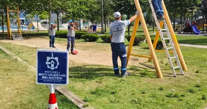 Belediyeden oyun parklarını yenileme çalışması!