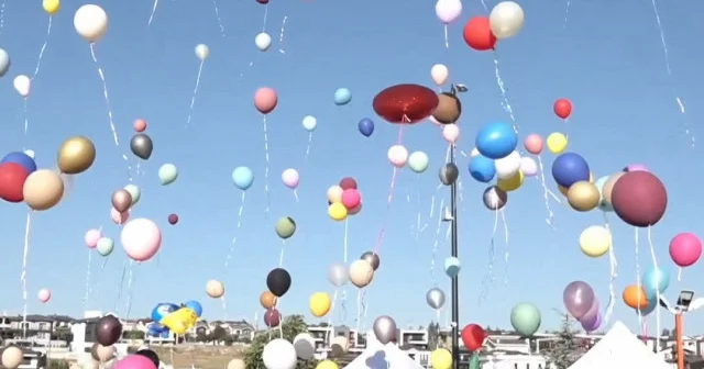 Balonlar kanseri yenen 3 yaşındaki Deniz için gökyüzüne bırakıldı VİDEO İZLE