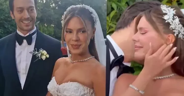 Nikahta gözyaşlarını tutamadılar...Merve Dinçkol ile Feyyaz Şerifoğlu evlendi!