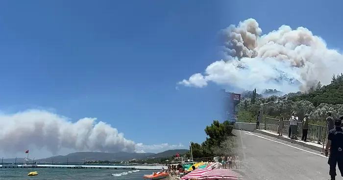 İzmir de bir yangın daha! Dumanlar her yerden görünüyor: Yerleşim yerleri tehdit alında... Uçaklar havalandı