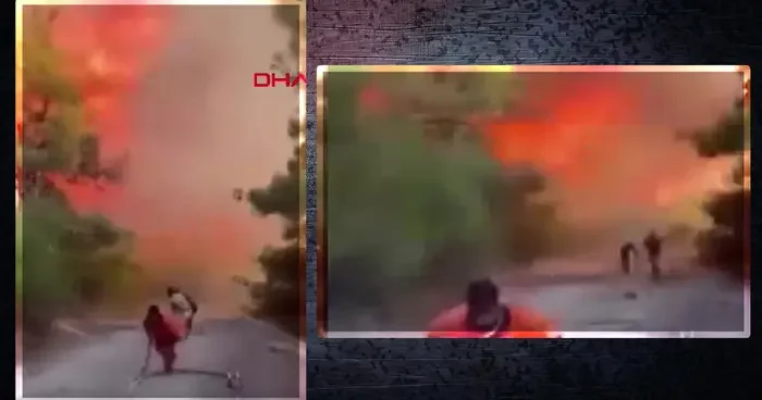 Yer: Bursa! Film sahnelerini aratmayan anlar kamerada: Alevlerin arasında kalmaktan son anda kurtular...