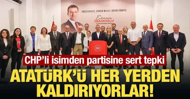 Atatürk ün posterini kaldırıp İmamoğlu nun resmini astılar! Her yerden kaldırıyorlar