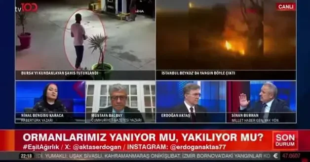 Türkiye’nin ciğerleri yanarken yine aynı provokasyon: Canlı yayında rezil oldular