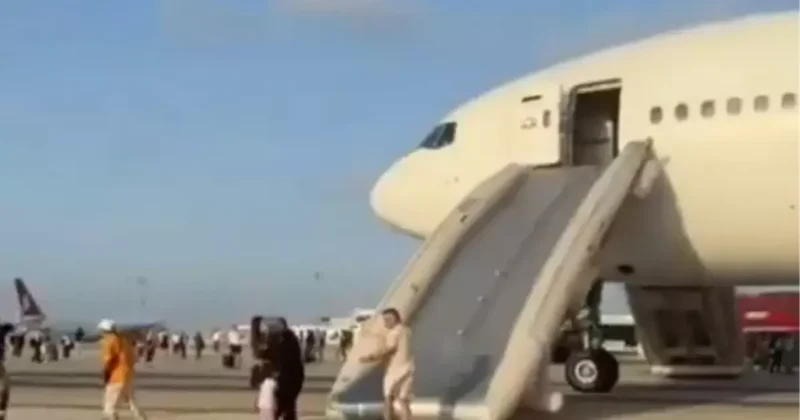 THY uçağında korku dolu anlar! Yolcular acil tahliye edildi