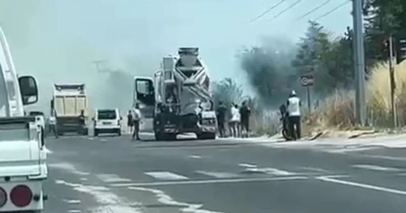 Bolu da yol kenarına atılan sigara izmariti, ot yangınına neden oldu