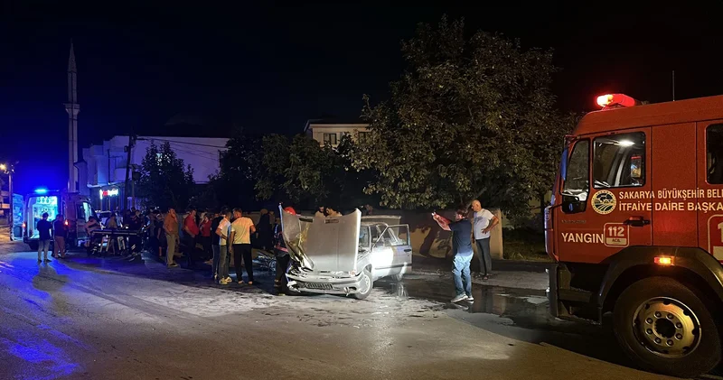 Otomobil ile motosiklet kazasında panik anları