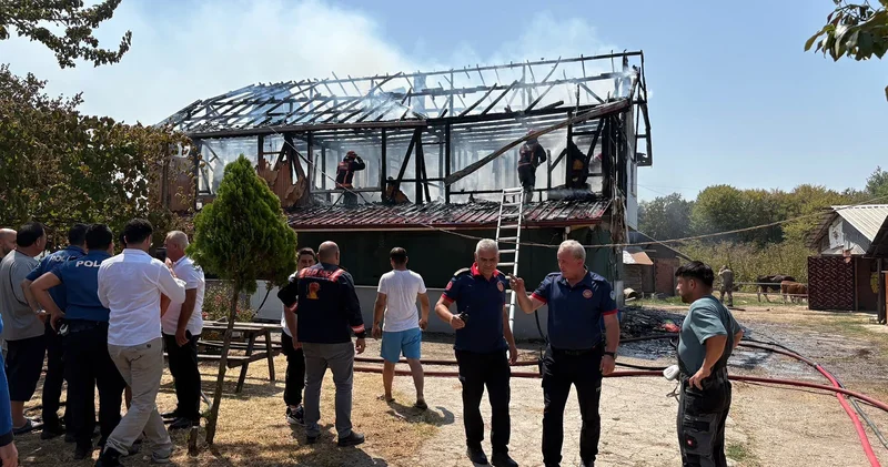 Sakarya da iki katlı ev alev topuna döndü