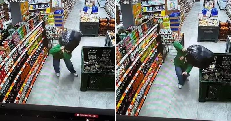 Zincir markette yürekleri sızlatan görüntü
