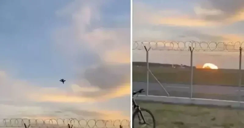 Polonya da hava gösterisi hazırlıkları sırasında F 16 düştü