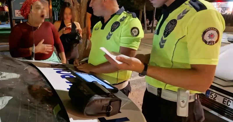 Alkollü kadın sürücü, kendini uyaran sürücüyü maganda diye polise şikayet etti