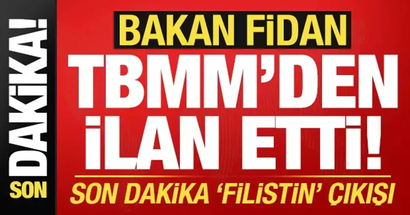 Bakan Fidan, TBMM den ilan etti! Son dakika Filistin çıkışı...