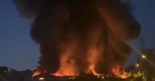 Sakarya da boyahanede yangın: Ekiplerin müdahalesi devam ediyor VİDEO İZLE