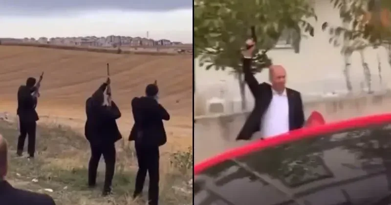 Gelin alma da av tüfeği ve tabancayla havaya ateş açtılar