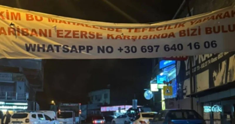 Ümraniye de tefecilere pankartlı tehdit! Nedenini böyle açıkladılar...