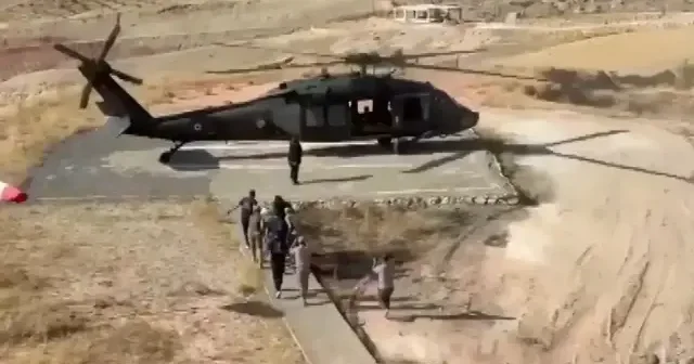 Siirt te yaralı işçi jandarma helikopteriyle hastaneye kaldırıldı VİDEO İZLE