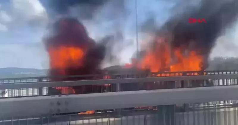 Kuzey Marmara Otoyolu nda araç yangını