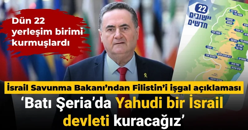 İsrail Savunma Bakanı ndan itiraf: Batı Şeria da Yahudi bir İsrail devleti kuracağız