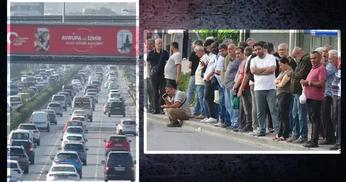 İzmir de grevin ikinci günü! Duraklar doldu taştı, trafik durma noktası geldi