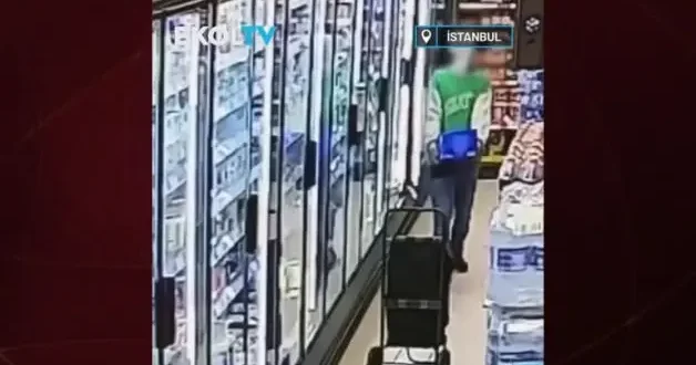 Kaşar hırsızları kamerada: 22 bin liralık süt ürünü çalıp kasiyeri falçatayla tehdit ettiler!