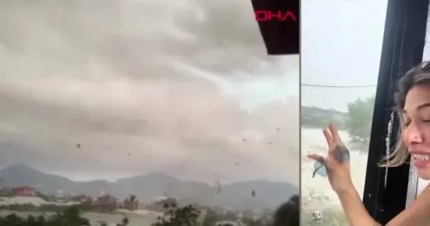 Antalya da dolu yağışı seraları vurdu! Üretici mağdur oldu