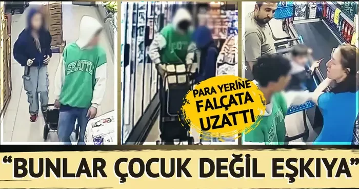 Daha küçücükler! İstanbul da inanılmaz görüntüler: Market sayan çocuklar bir de kasiyere falçata çekti