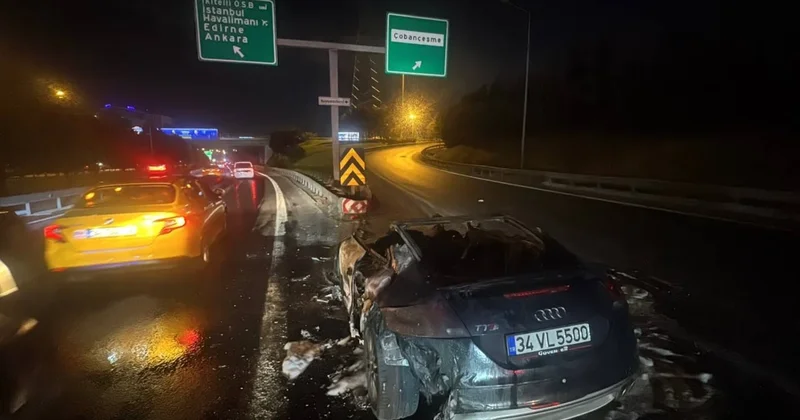 Seyir halindeki otomobil alev topuna döndü, sürücü kendi imkanlarıyla söndürmeye çalıştı Sözcü Gazetesi