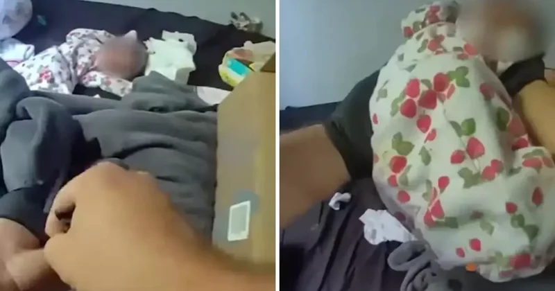 Annesi öldükten sorna günlerce aç ve susuz kalan bebek polisler tarafından kurtarıldı