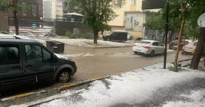 Kağızman ı dolu vurdu, tarım arazileri zarar gördü