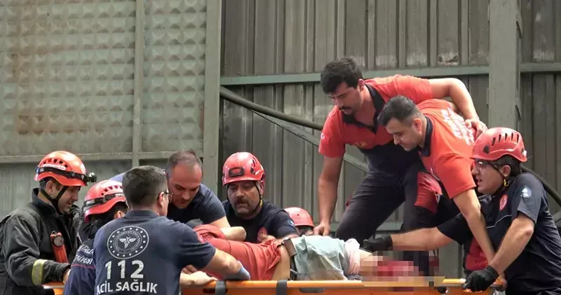 Kırım makinesine düşen işçinin bacakları koptu