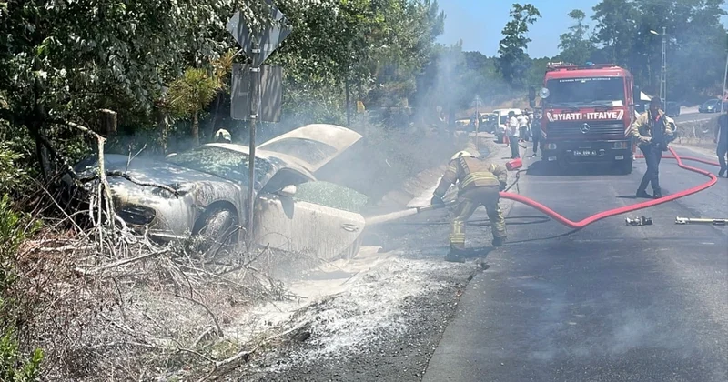 Sarıyer de milyonluk lüks araç alev topuna döndü Sözcü Gazetesi