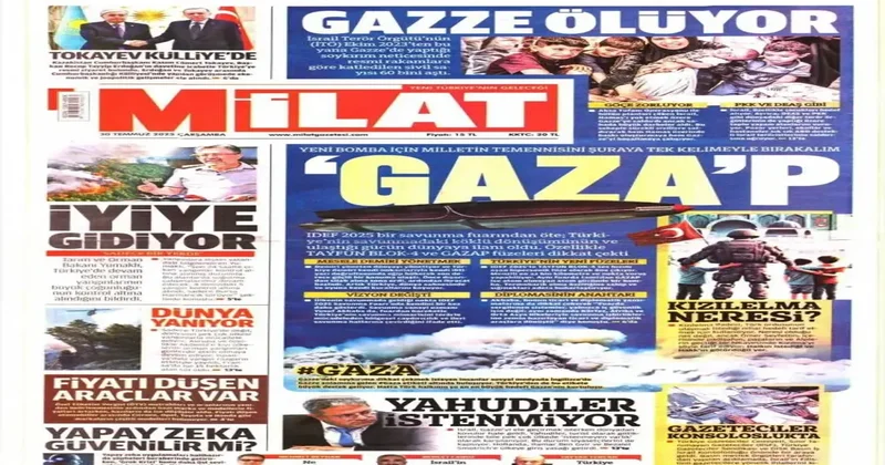 Yeni bomba için tek temenni: Gaza p Gazete manşetleri