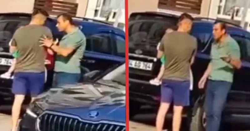 Trafikteki canavar kucağında çocuğu olan babaya saldırdı Sözcü Gazetesi
