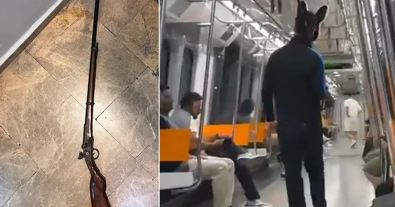 İstanbul da metroda panik anları! Elinde tüfekle vagonların arasında gezdi Sözcü Gazetesi